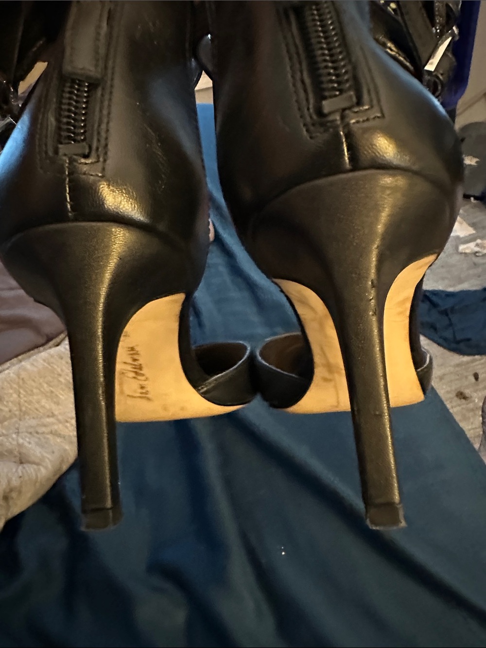 Sam Edelman Black Pointed Double-Ankle Strap Heels - Picture 4 of 5